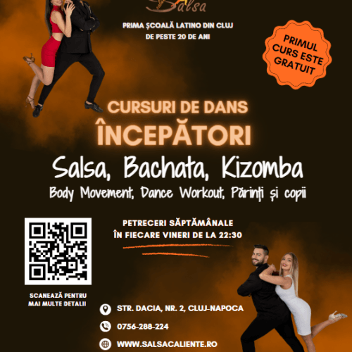 Afiș cursuri de dans începători